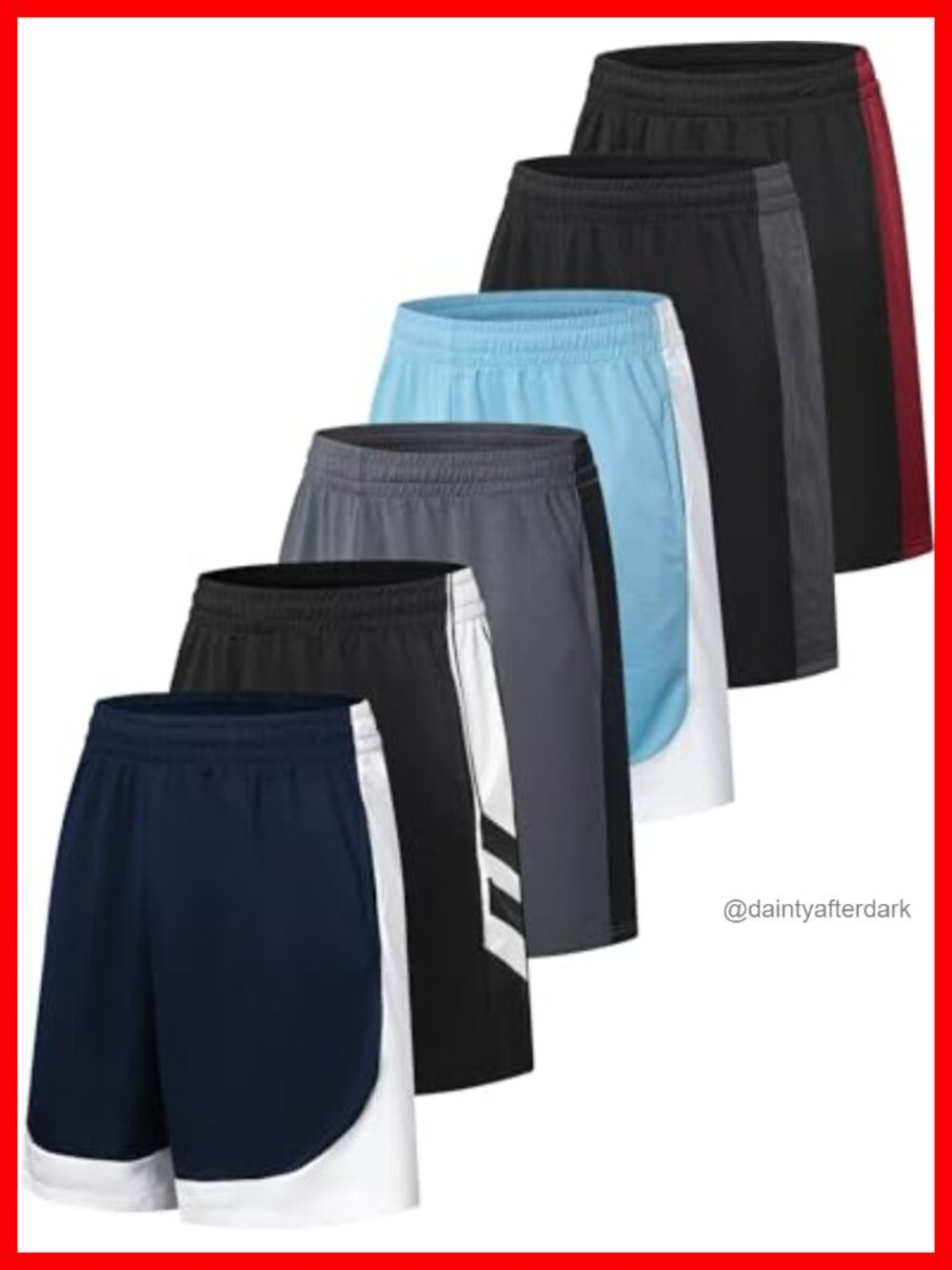 6 Pack Men's Mesh Athletic Basketball Shorts with Pockets